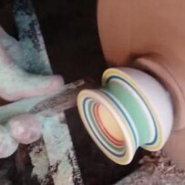 Mesmerizing video of a jawbreaker on a lathe (1 video)