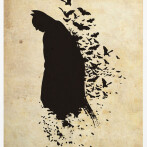 Silhouetted superhero posters (4 images)